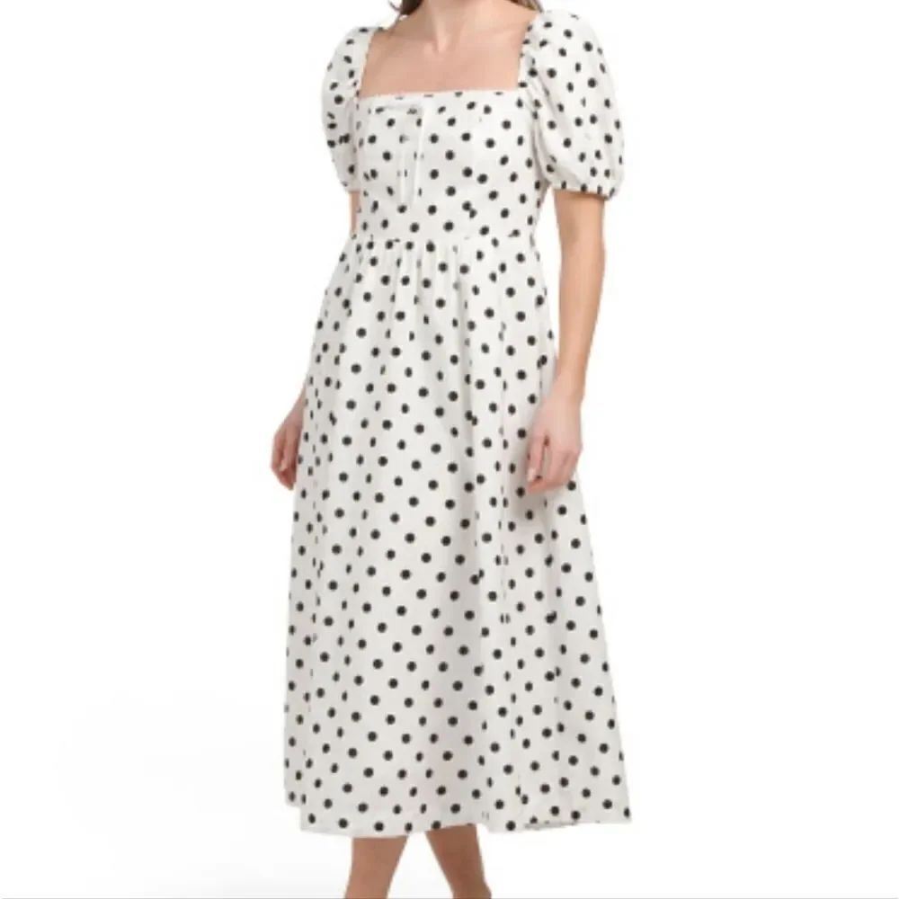 CamilaāCoelho Polka Dot Puff Sleeve PeasantāDress